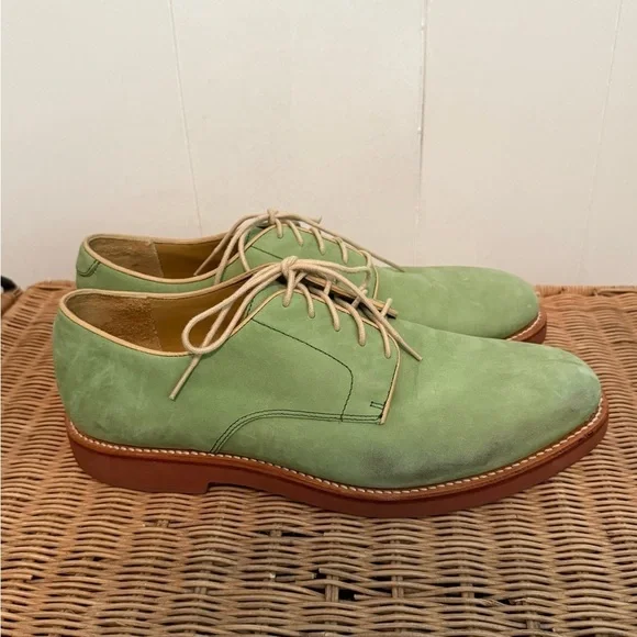Brooks Brothers Green Suede/Nubuc Goodyear Welted Mens Oxford Size 10D - Picture 4 of 12